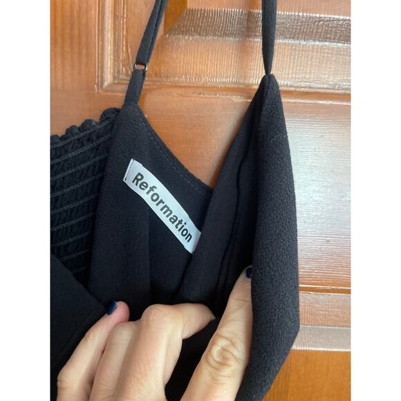 Reformation cropped ankle wide leg jumpsuit size 10 - Picture 4 of 7